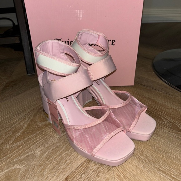 NWT Juicy Couture Women's Open Toe High Heel Dress Sandals with Ankle Strap - Picture 6 of 9